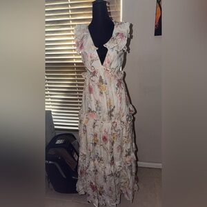 Francesca's Collections Floral Backless Dress